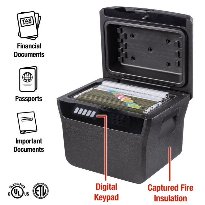 Fire Water Safe File Cabinet with Digital Lock 0.66 Cu Ft Gray