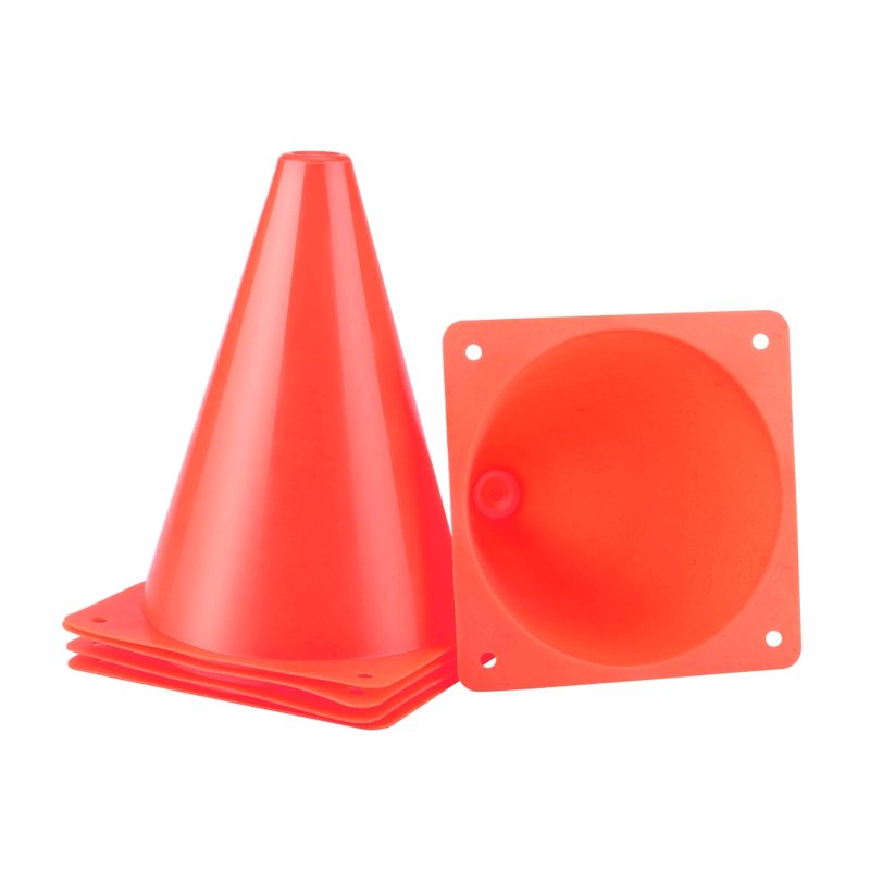 10 Pack Bright Orange Traffic Pylons - Durable Training Cones for Sports & Events