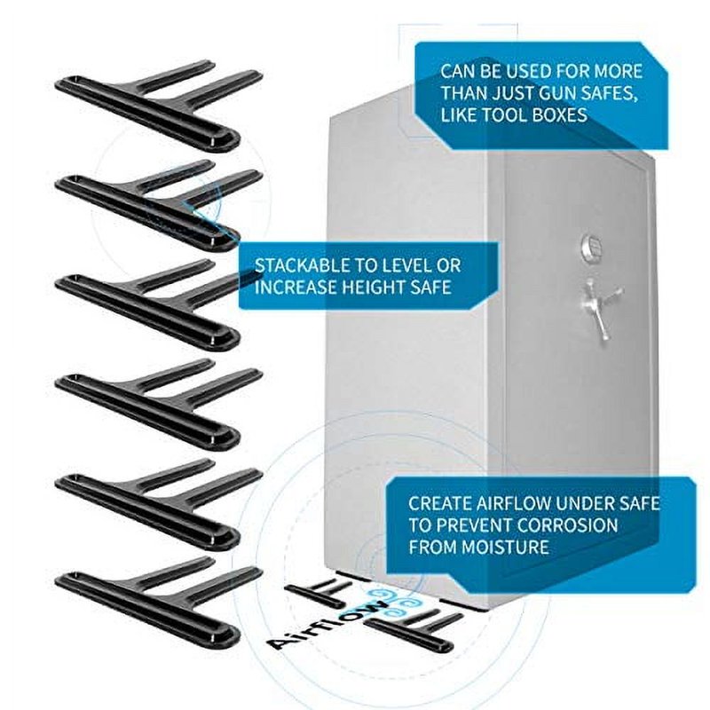 Stackable Gun Safe Riser Set - Heavy-Duty Safe Support Shims for Secure Storage
