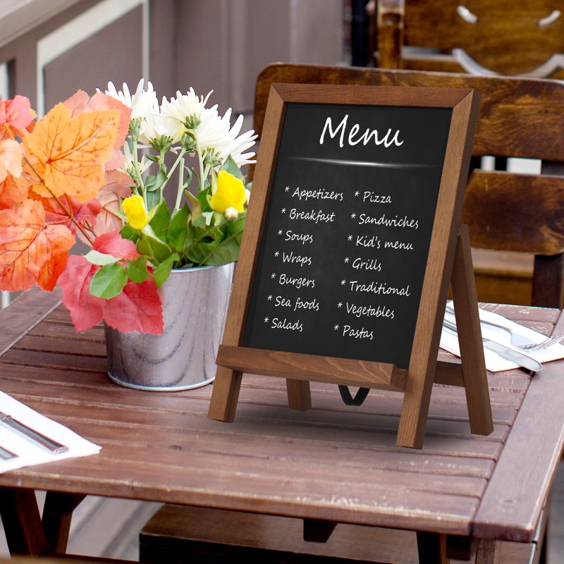 Small 10x14 Inch Magnetic Chalkboard Sign with Wooden Frame for Wedding & Kitchen