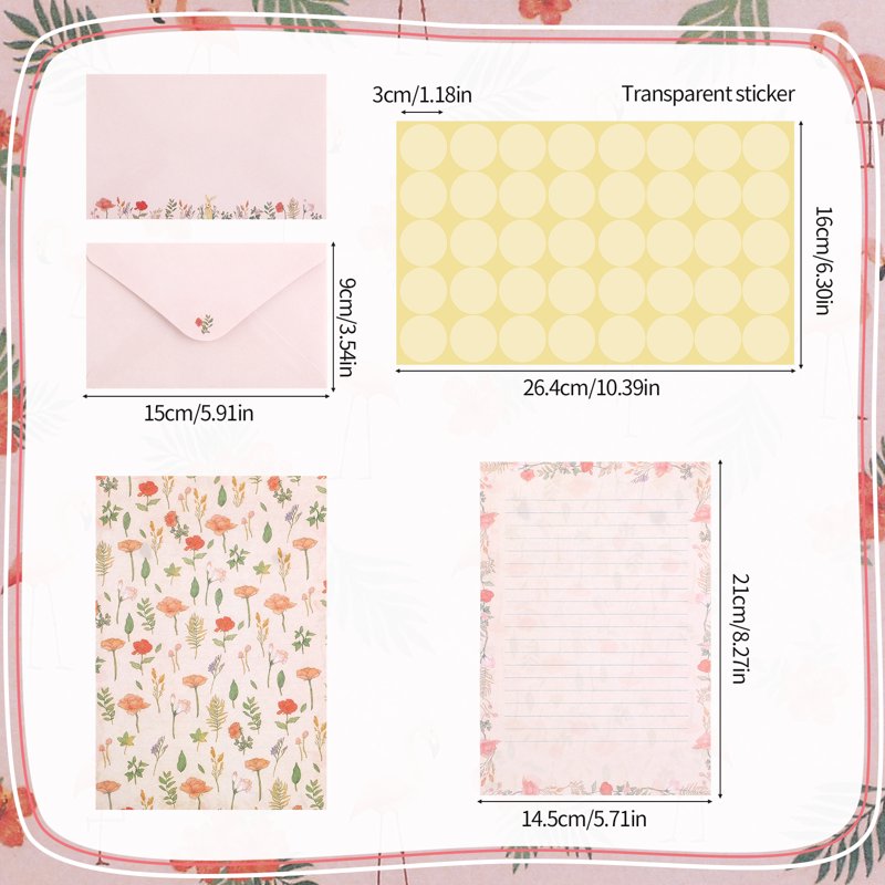54-Piece Stationery Set with Envelopes and Labels for Writing Letters and Invitations
