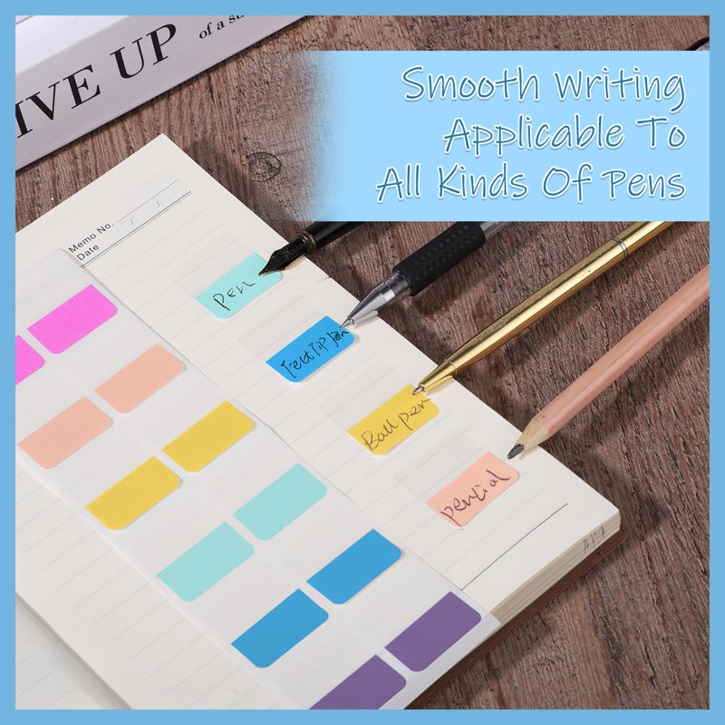 Colorful Repositionable Index Tabs Set - 480 Sticky Page Markers for Office & Filing