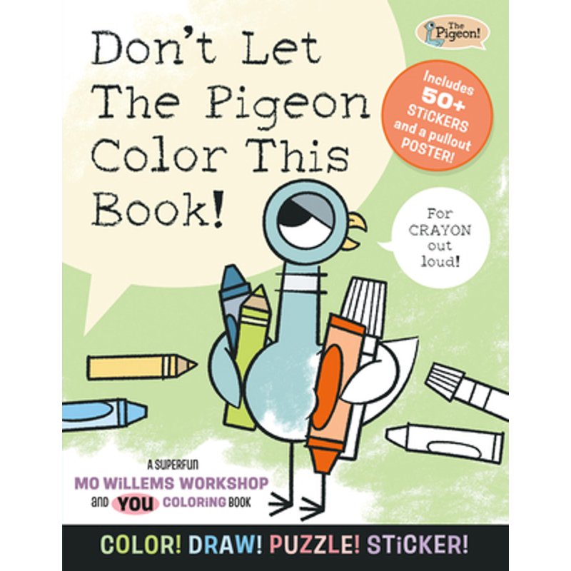 Don't Let the Pigeon Coloring Book with Stickers & Poster - 80 Pages for Kids