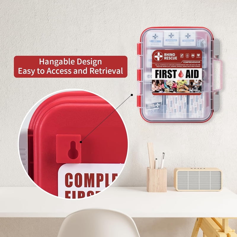 All-Purpose First Aid Kit with 350 Medical Supplies for Home & Office