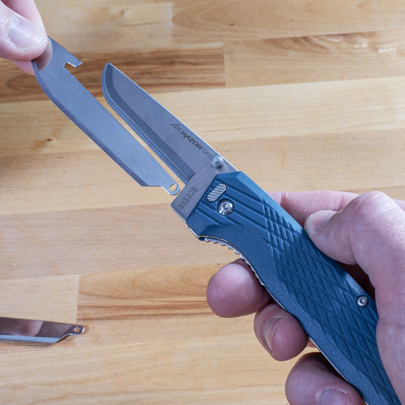 Outdoor Edge 3.0" Drop-Point Replacement Blades 4 Pack - Serrated & Plain Edges