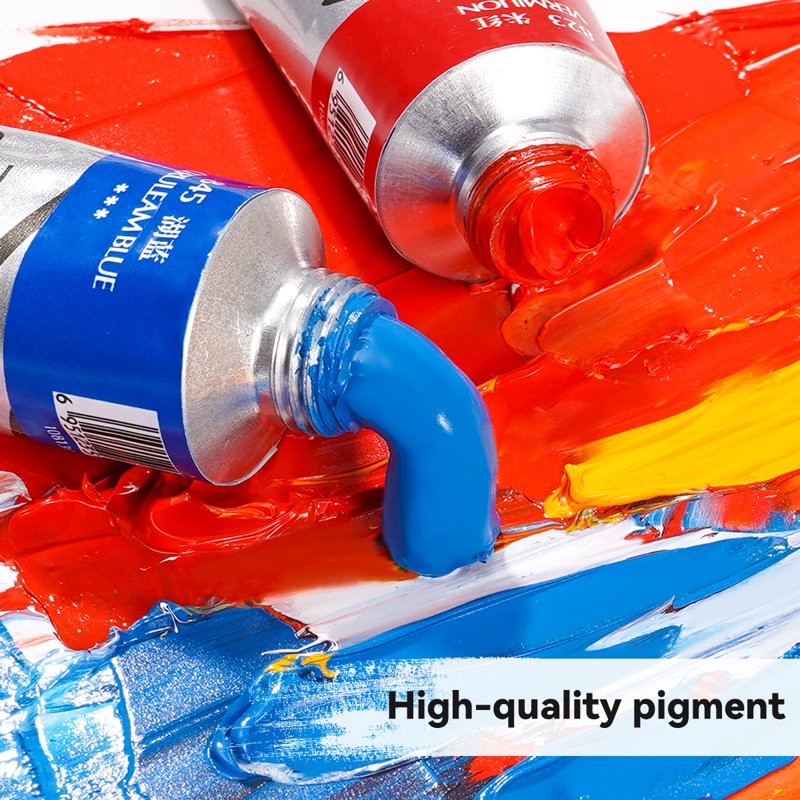 Professional Oil Paint Set - 20 Vivid Colors, 50ml Tubes for Artists and Art Studios