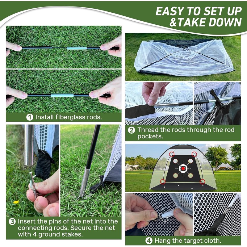 Golf Practice Net with 10x7ft Target Mat – Driving, Chipping & Swing Training