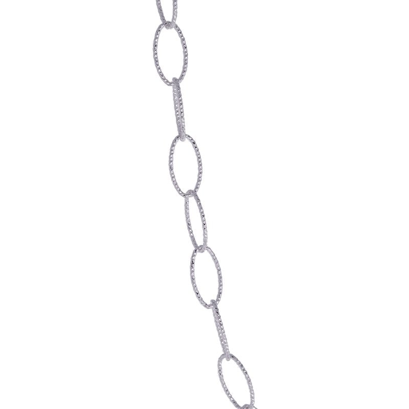 Sterling Silver Oval Rolo Necklace 30-Inch Contemporary Jewelry Gift