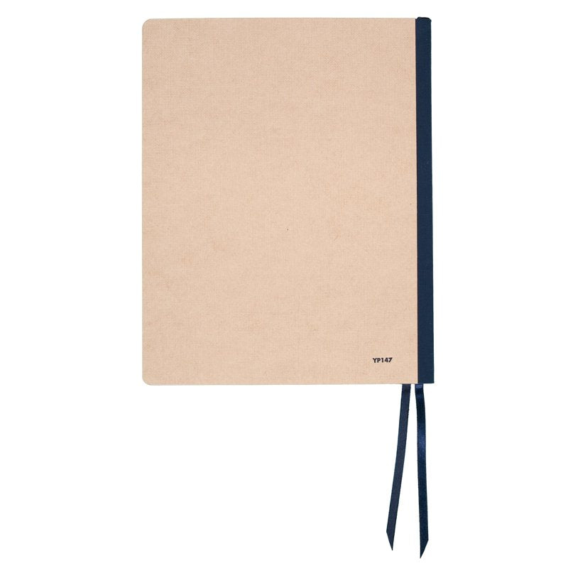Ruled Casebound Notebook for Business & School - 80 Sheets, 8.25x11, Tan/Blue