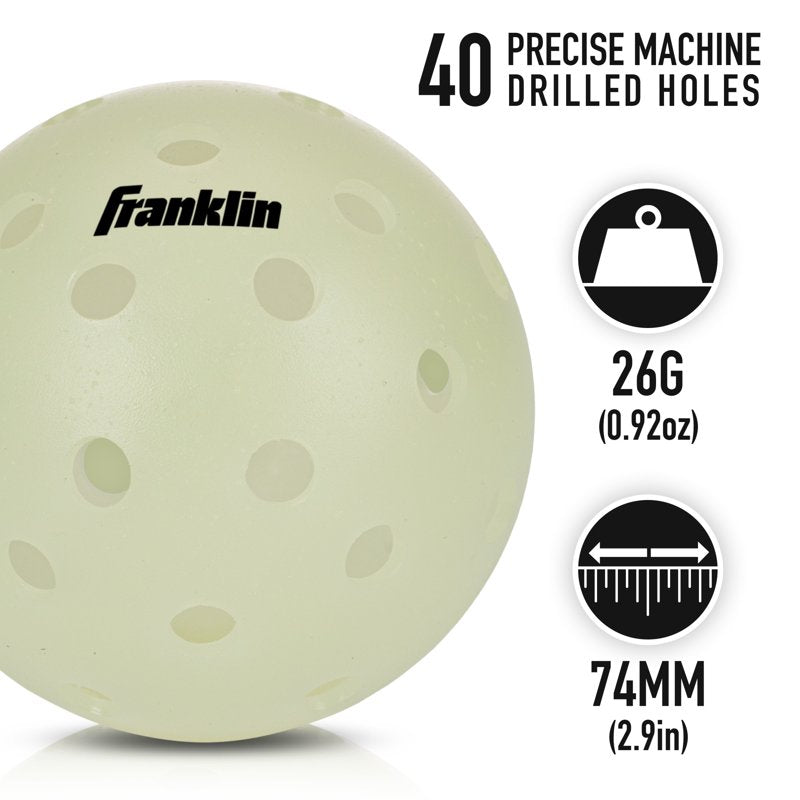 Glow in the Dark Outdoor Pickleballs (3 Pack) – Franklin Sports