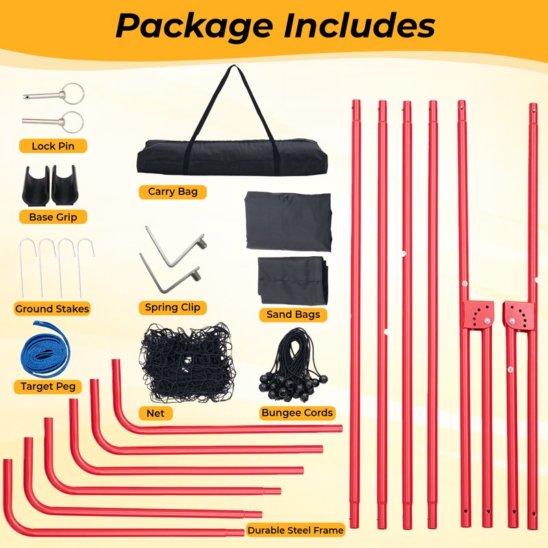 Volleyball Rebounder Net with Adjustable Angle, Portable Practice Equipment for Indoor Outdoor Use