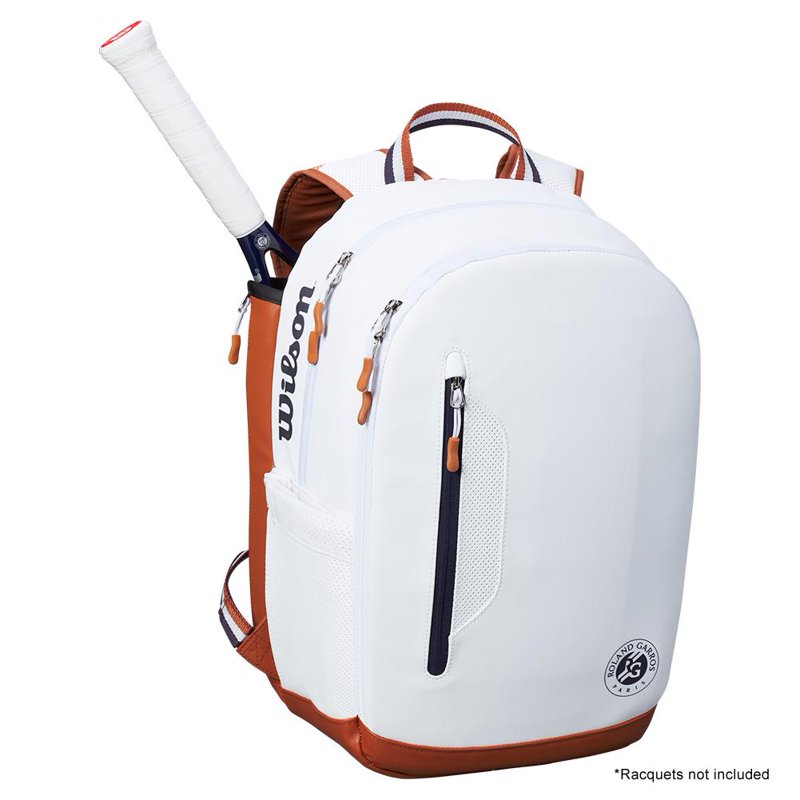 Wilson Roland Garros Tennis Backpack White Navy with Laptop & Racket Compartments