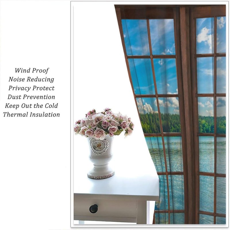 Mountain Forest Landscape Window Curtains - Blackout Drapes for Bedroom & Living Room