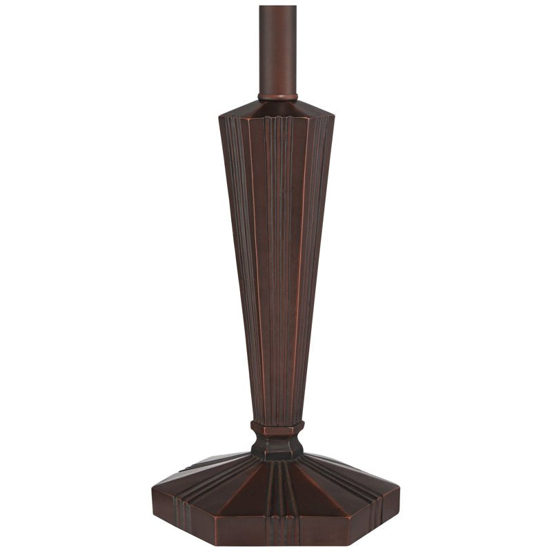 Traditional Tiffany Style Mission Accent Table Lamp - Bronze & Art Glass Shade
