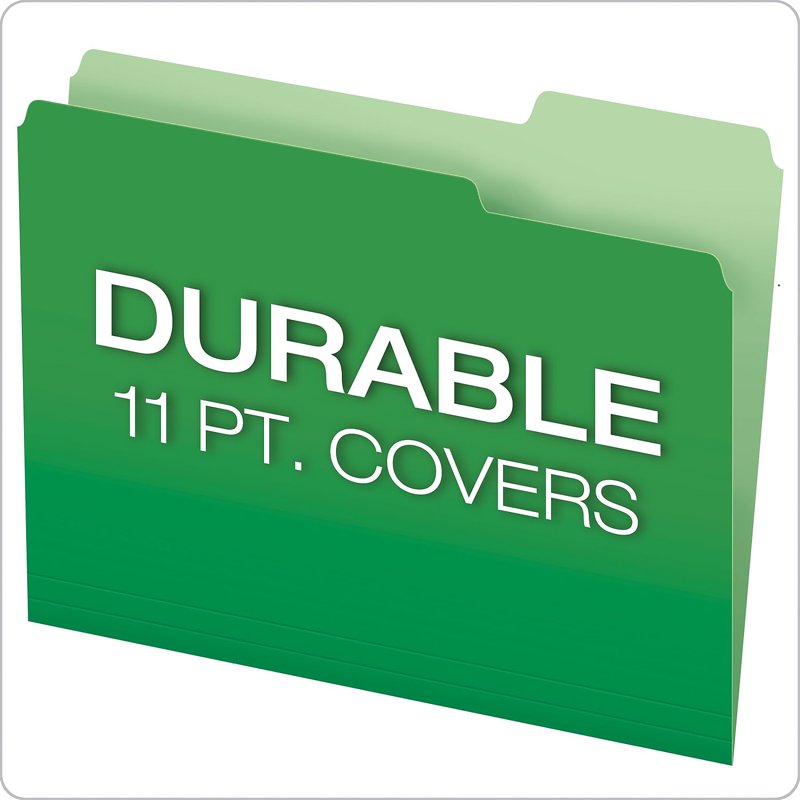 Assorted Letter Size Double Capacity File Folders with Tabs - 50 Pack