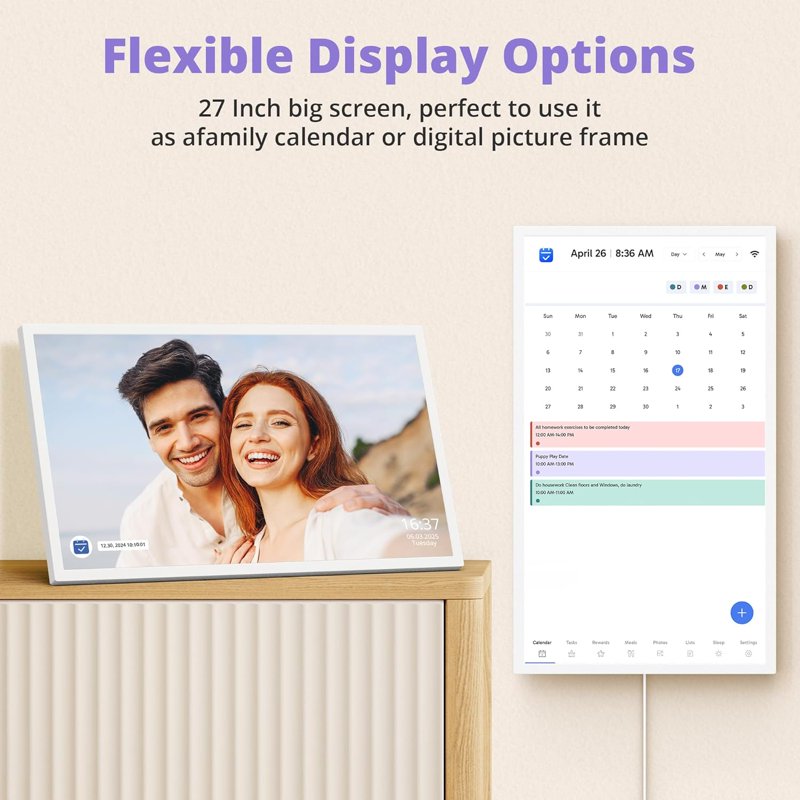 27-Inch Digital Family Calendar Touchscreen Wall & Desk Display
