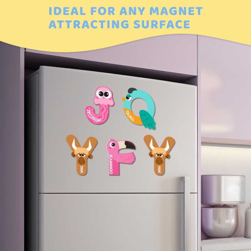 Magnetic Alphabet Letters and Animal Shapes for Toddlers - Educational Kids Toys, 38 Pcs