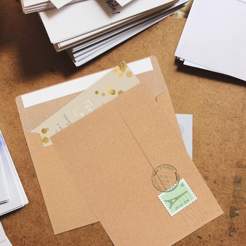 Self-Sealing Brown A7 Envelopes for Invitations & Mailing 5x7 - 100 Pack