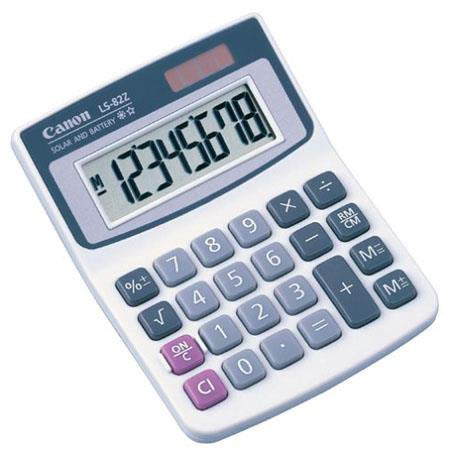 Dual-Power Handheld Calculator with 8-Digit Display, Black & White