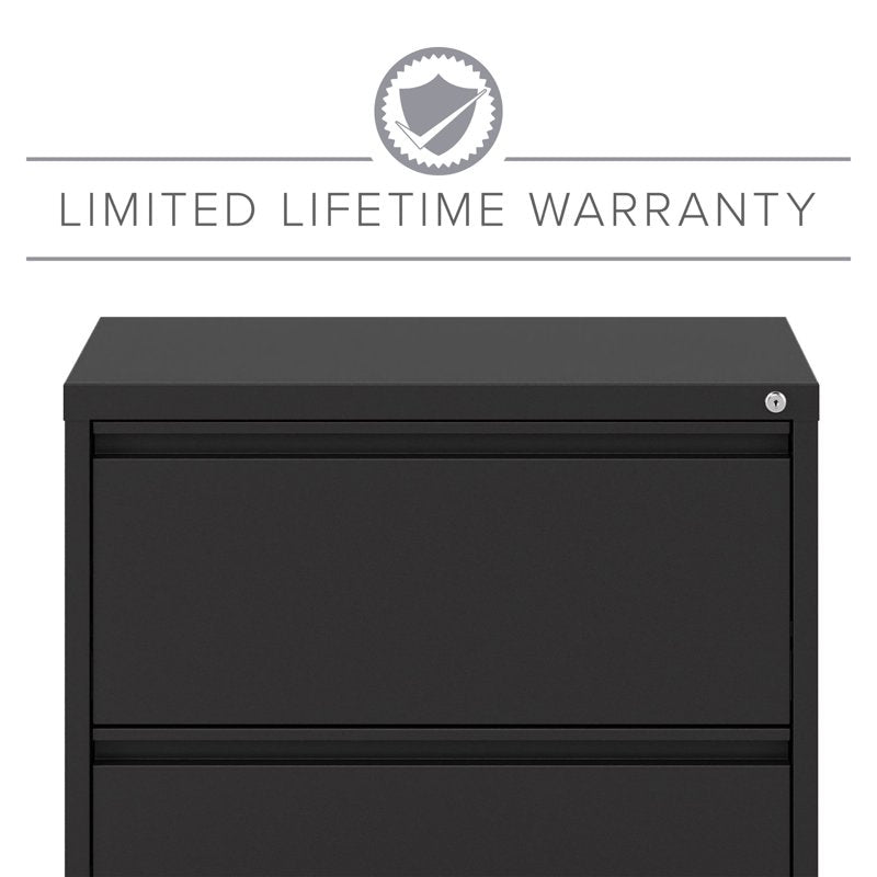 30-Inch Wide Metal 2-Drawer Lateral File Cabinet - Black Office Storage