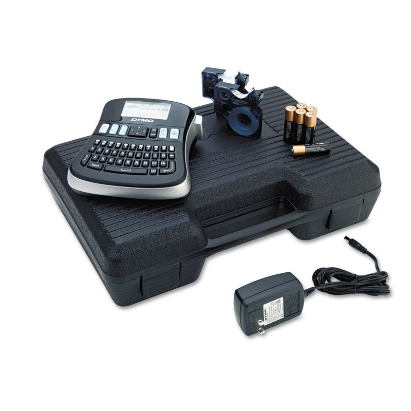 LabelMaker 210D Kit - Handheld Label Printer with 2 Tape Cartridges, AC Adapter & Case