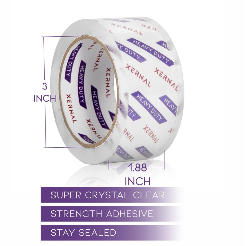Heavy Duty Packing Tape - Clear Industrial-Strength Adhesive Rolls, 720 Yards