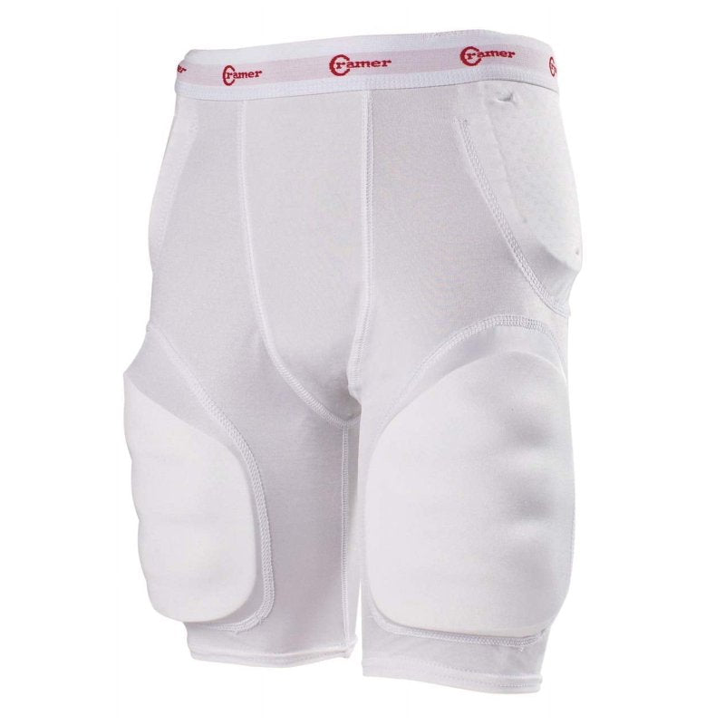 Youth Football Girdle with 5 Padding Layers - White, X-Large Size