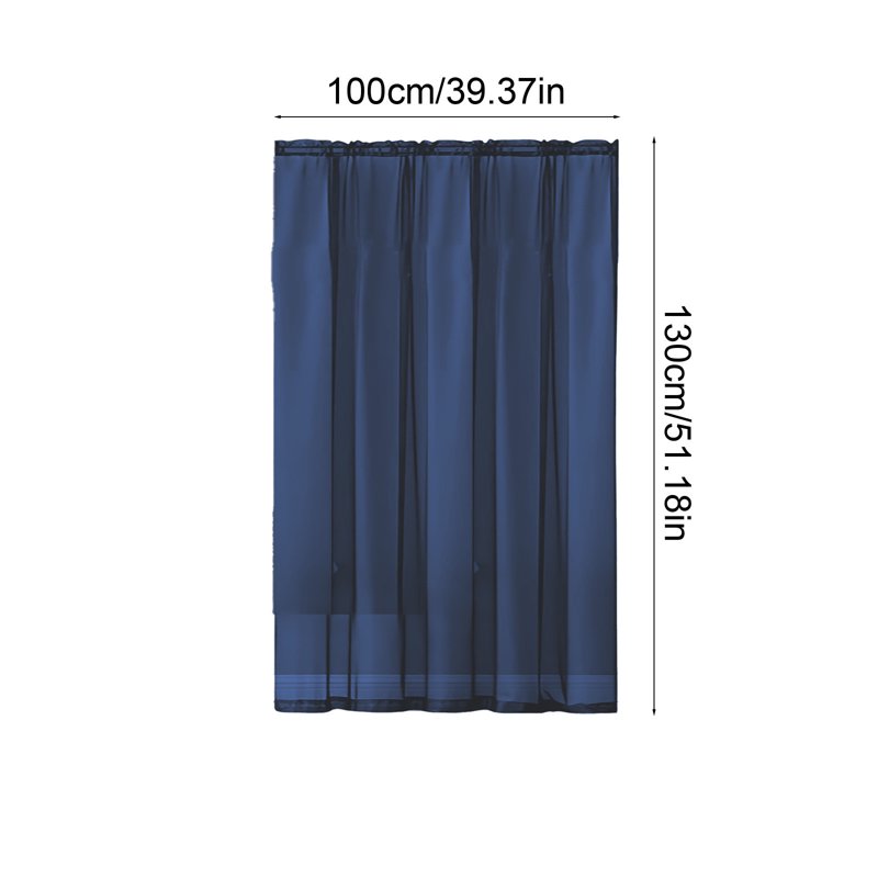 Semi Sheer Window Curtains for Bedroom & Living Room Rod Pocket Light Filtering Drapes - Navy, White, Black
