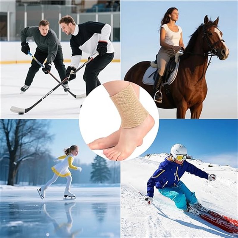 Ankle Gel Sleeves 2-Pack Support & Protection for Ice Skating Skiing