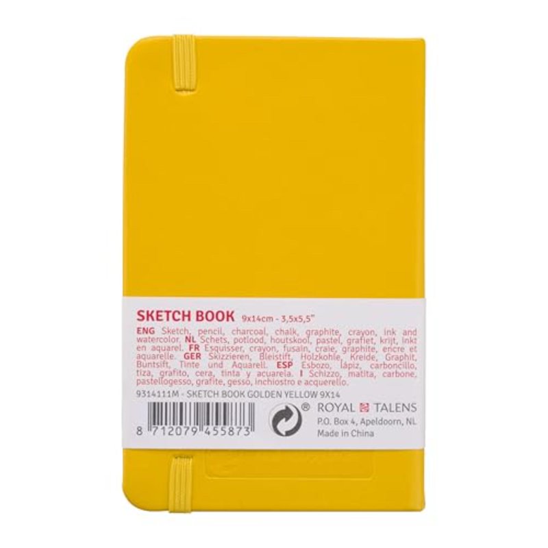 Sketchbook Drawing Notebook 3.5x5.5 Inches - Acid-Free Paper, Golden Yellow