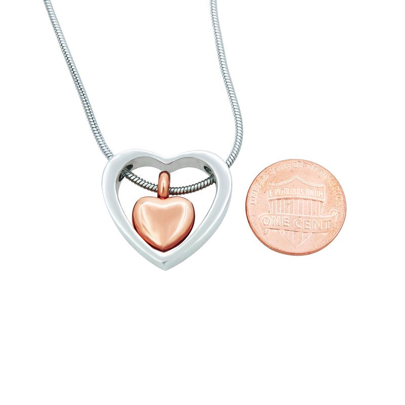 Floating Heart Cremation Jewelry Necklace for Ashes Memorial Keepsake