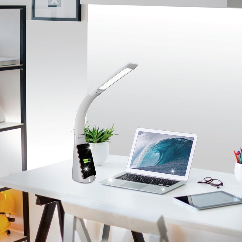 Sanitizing LED Desk Lamp with Wireless Charging & Adjustable Neck