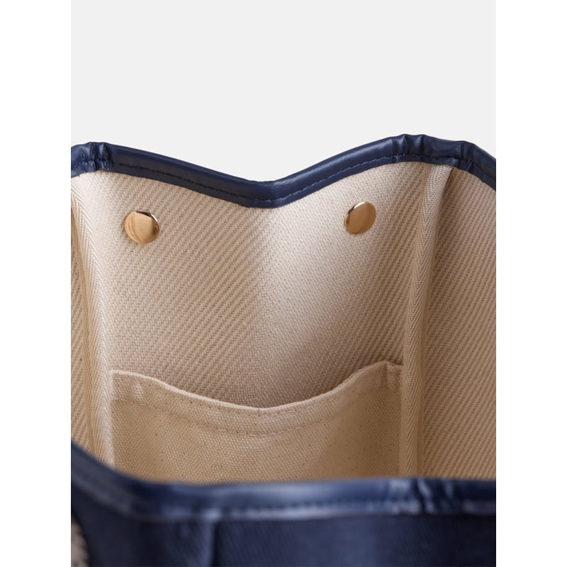 Mini Canvas Tote Bag for Women - Classic Preppy Style, Dual Handles