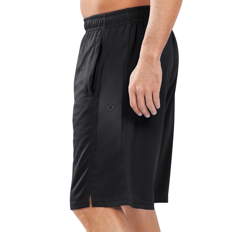 Men's 10-Inch Mesh Basketball Shorts with Zipper Pockets - Lightweight Quick Dry Athletic Wear
