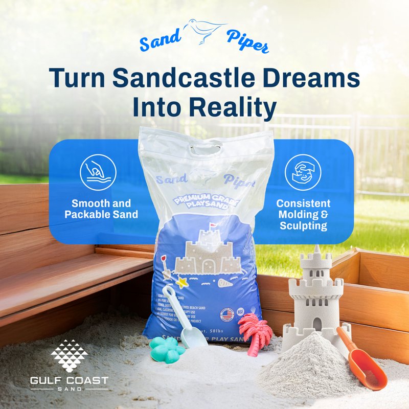 Kids Play Sand 50 Lbs for Sandbox Crafts & Sensory Play - 5 Pack