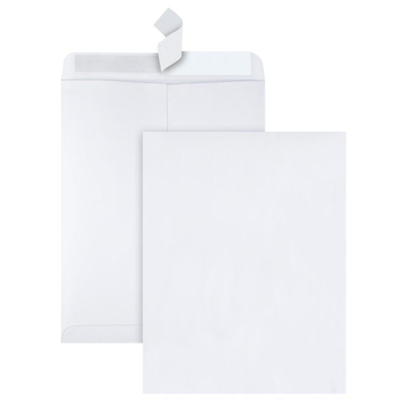 10 x 13 Business Mail Envelopes with Redi-Strip Closure, 28 lb White Wove, 100 Pack