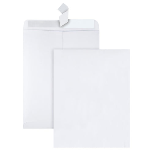 10 x 13 Business Mail Envelopes with Redi-Strip Closure, 28 lb White Wove, 100 Pack