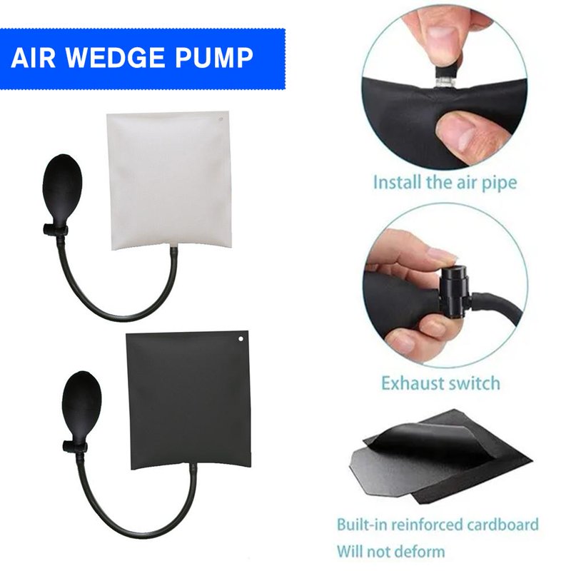 Inflatable Car Wedge Bag for Door and Window Alignment - Black