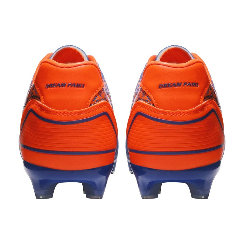 DREAM PAIRS Men’s Firm Ground Soccer Cleats 9W Orange/Royal Blue Wide