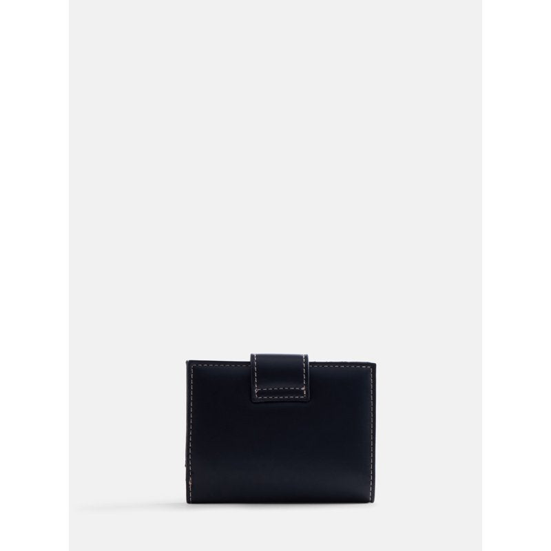 Women's Slim Leather Wallet with Turn Lock - Multiple Colors