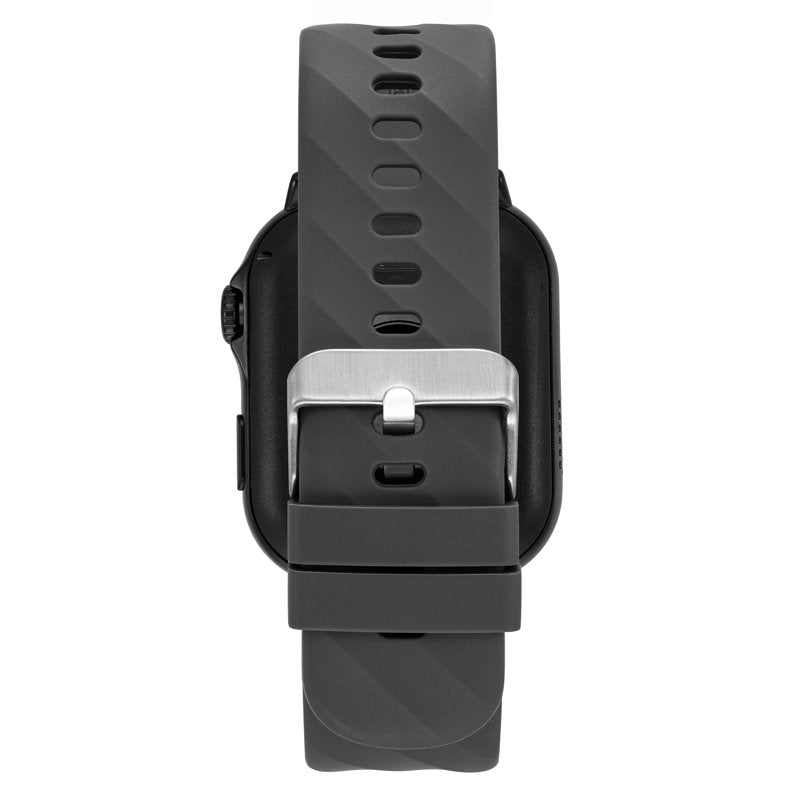 Unisex Smartwatch with Call Function and Gray Silicone Band - Fitness & Water-Resistant