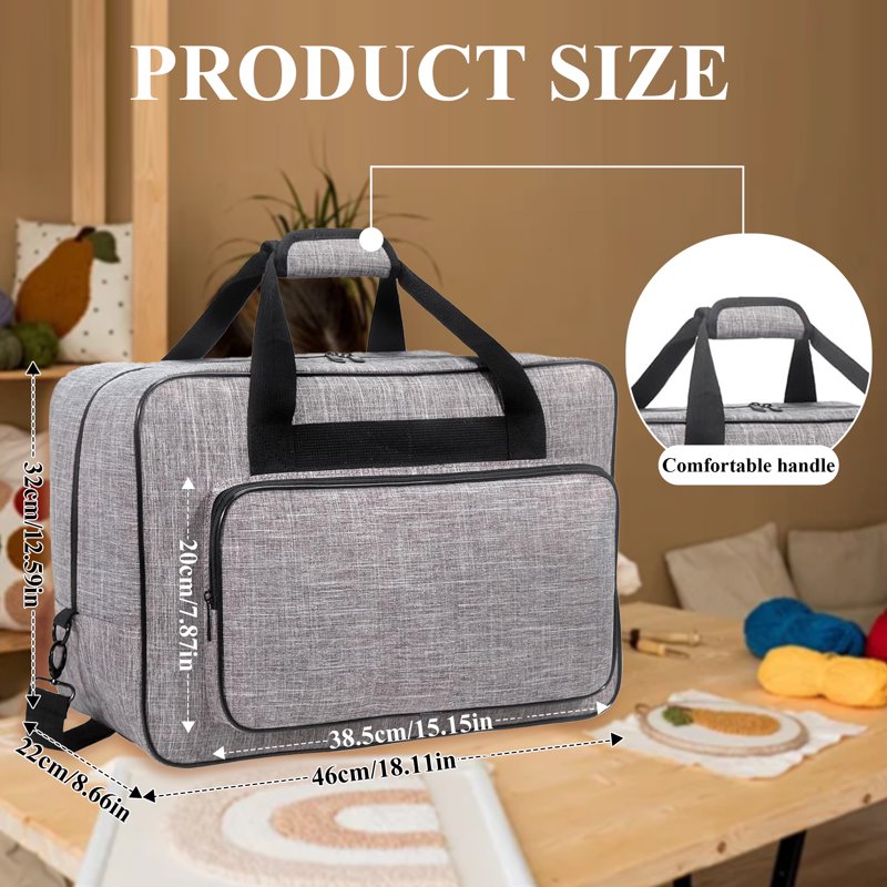Portable Sewing Machine Carrying Case with Shoulder Strap - Fits Most Standard Machines
