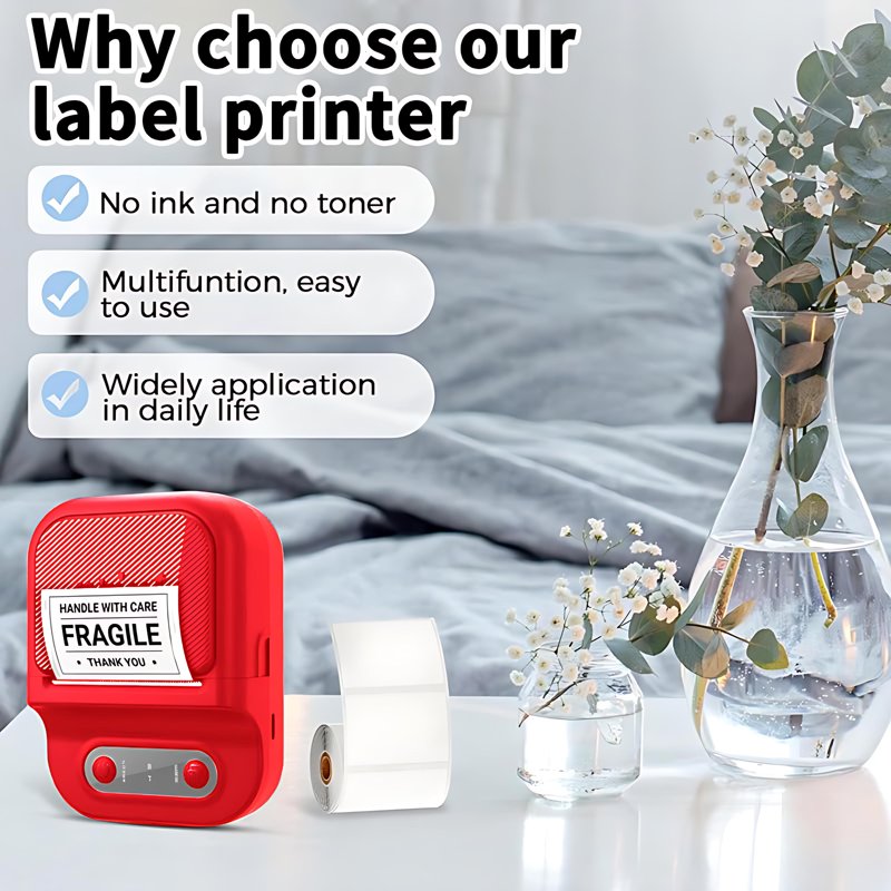 Bluetooth Label Maker with Thermal Printer, Portable Sticker Printer for Home Office School