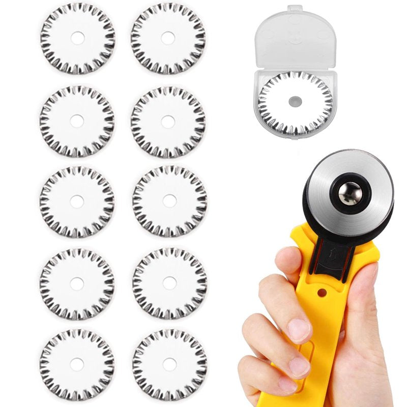 45mm Rotary Cutter Blades Pack of 10 - Compatible with Fiskars, Olfa & More