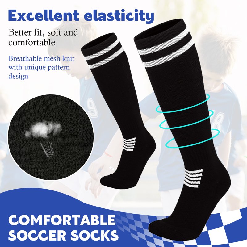 Amaopus 2-in-1 Youth Soccer Shin Guards & Socks (M) - Ankle Protection, Lightweight