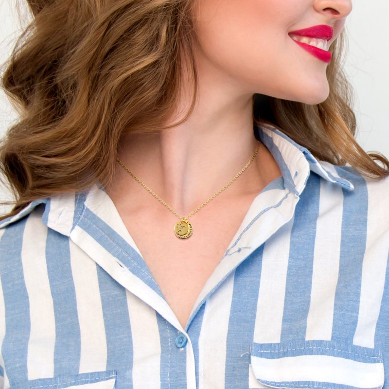 Women's Gold Plated 'I Love You to the Moon & Back' Necklace - Adjustable Chain