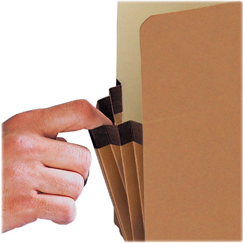File Pocket with Straight-Cut Tab and 3-1/2 Inch Expansion - Assorted Colors, Pack of 5