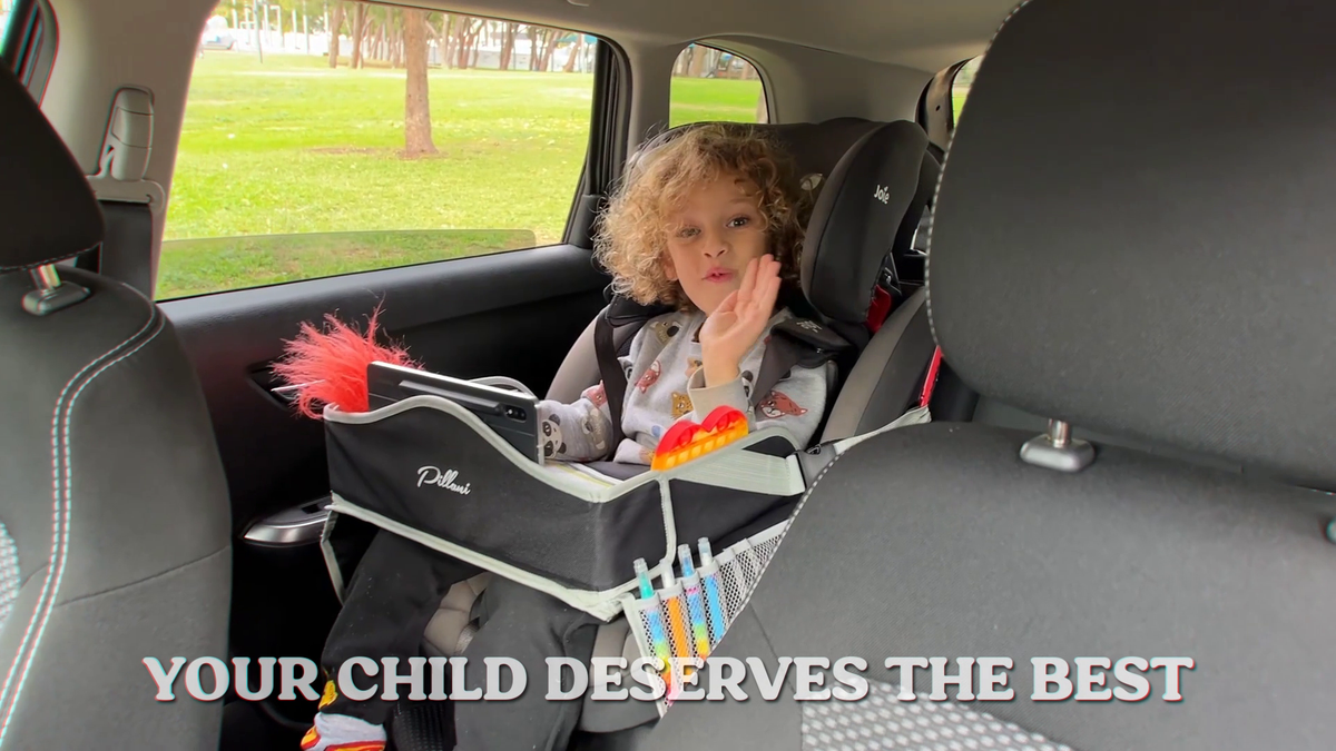 Kids Travel Tray for Car & Airplane - Toddler Lap Desk & Road Trip Essential