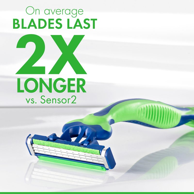 Disposable Men's Razor with 3 Blades, Sensitive Skin, 7 Count