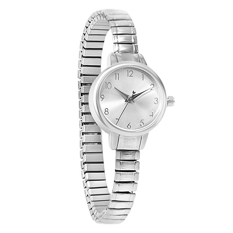 Women's Silver Square Analogue Watch with Expansion Bracelet